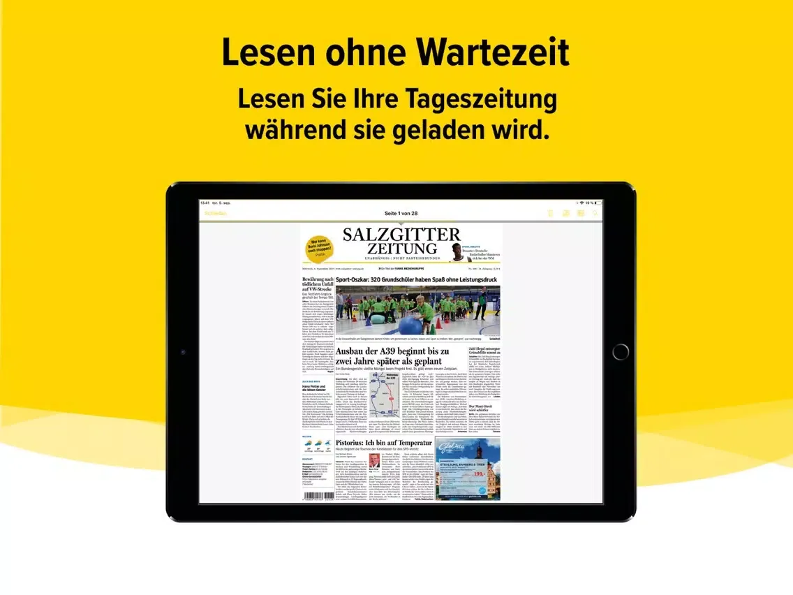 Ảnh chụp màn hình của Salzgitter-Zeitung E-Paper iPad 