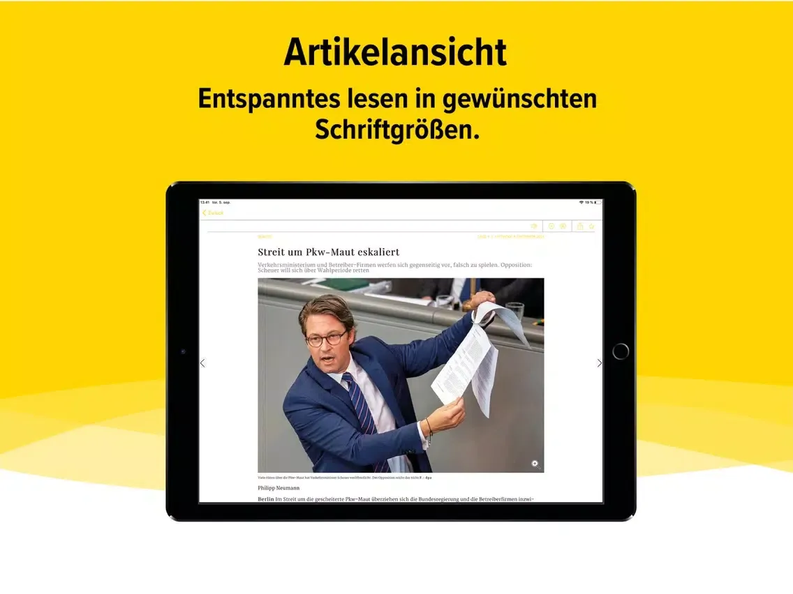 Ảnh chụp màn hình của Salzgitter-Zeitung E-Paper iPad 