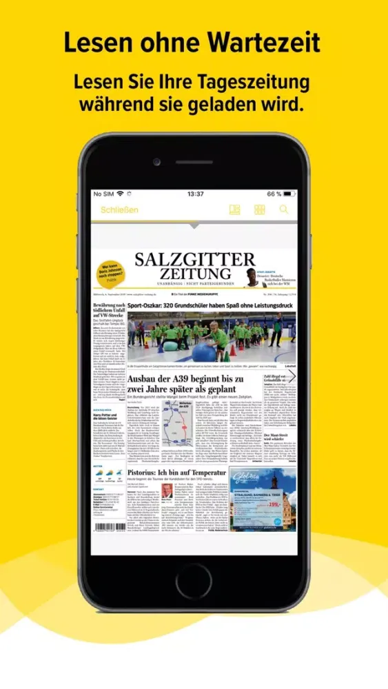 Ảnh chụp màn hình của Salzgitter-Zeitung E-Paper