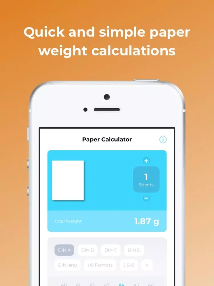 Capturas de tela do Paper Weight Calculator Pro iPad 
