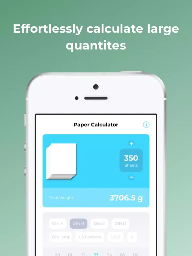 Capturas de tela do Paper Weight Calculator Pro iPad 
