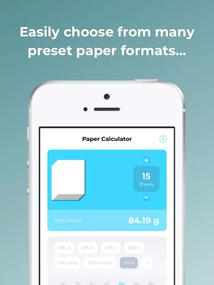 Capturas de tela do Paper Weight Calculator Pro iPad 