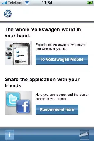 Скриншоты Volkswagen Dealer Search