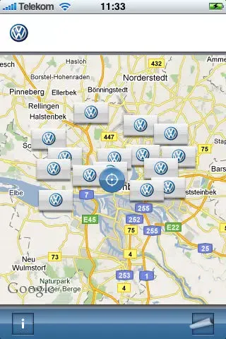 Скриншоты Volkswagen Dealer Search