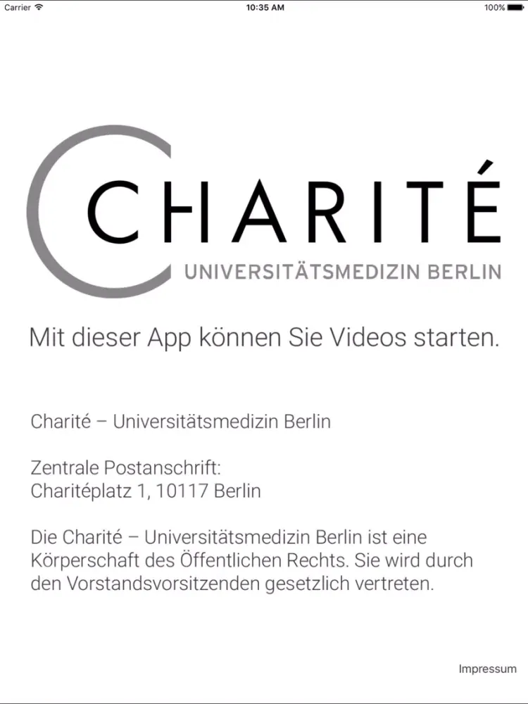 Charité Player iPad 应用截图