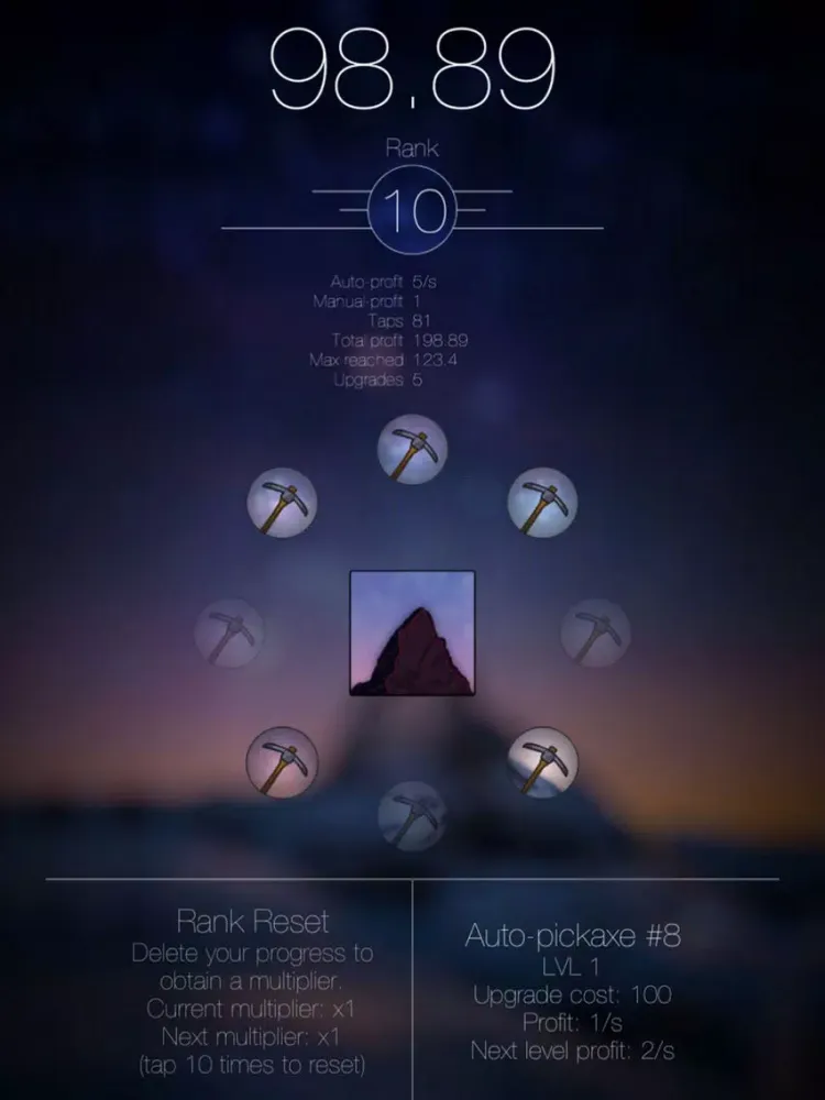 ภาพหน้าจอของ Idle Mountain Miner iPad 