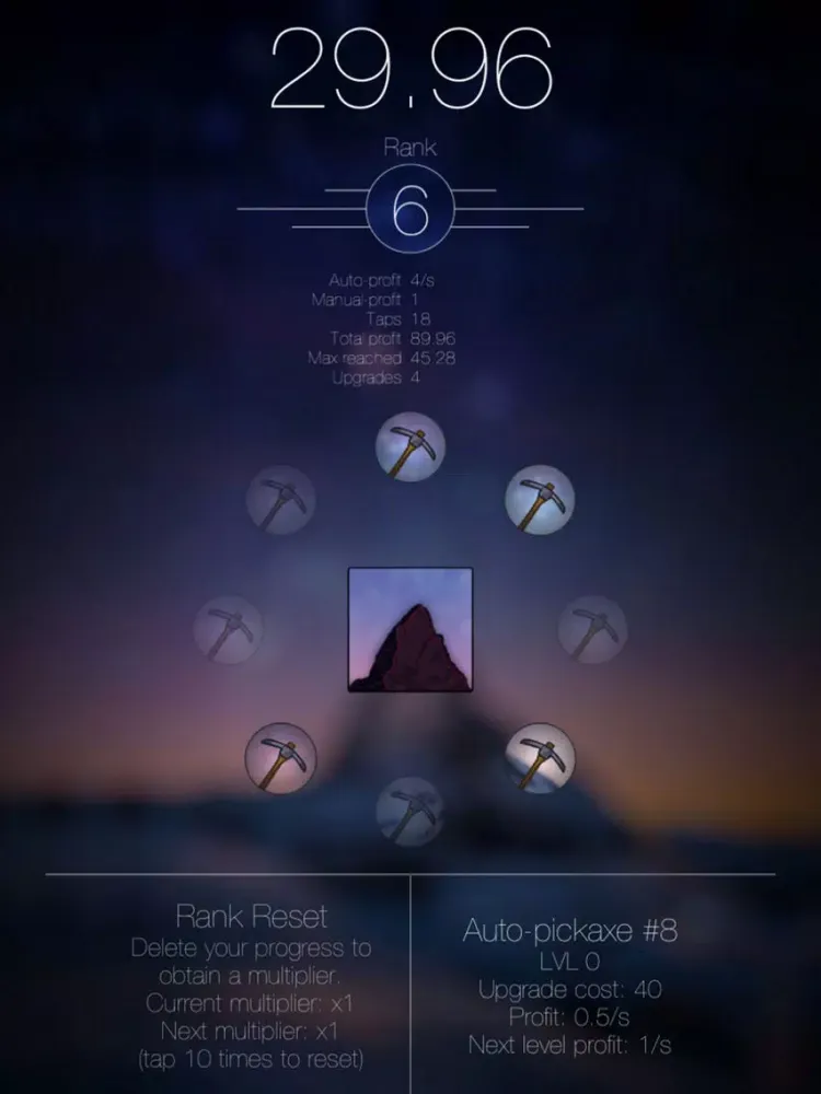 ภาพหน้าจอของ Idle Mountain Miner iPad 