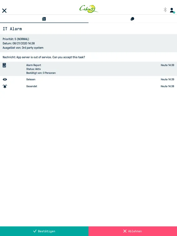 ภาพหน้าจอของ Citrus Alert iPad 