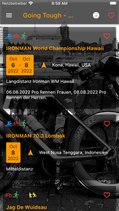 Triathlon Veranstaltungen Screenshots