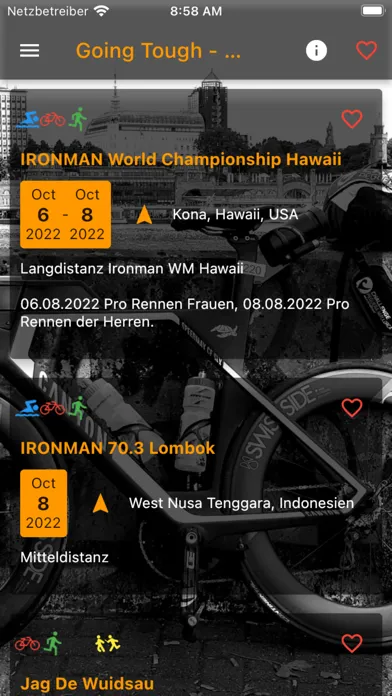 Capturas de tela do Triathlon Veranstaltungen