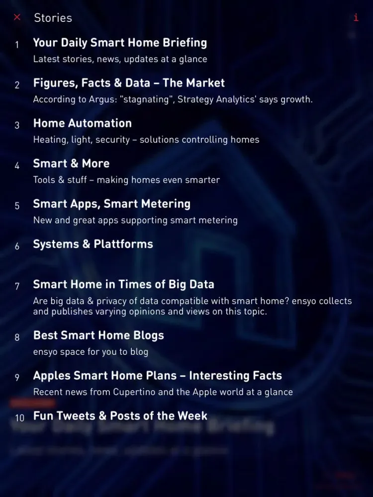 Ảnh chụp màn hình của Ensyo – your smart home news curator iPad 