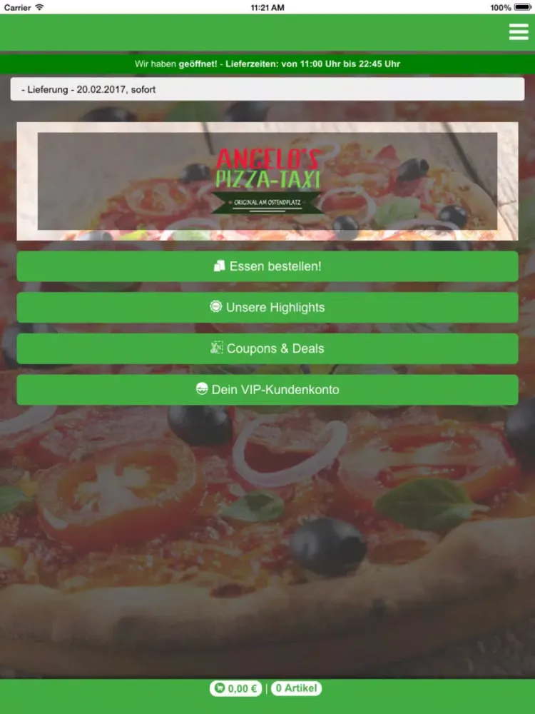 Capturas de pantalla de Angelo`s Pizza-Taxi iPad 