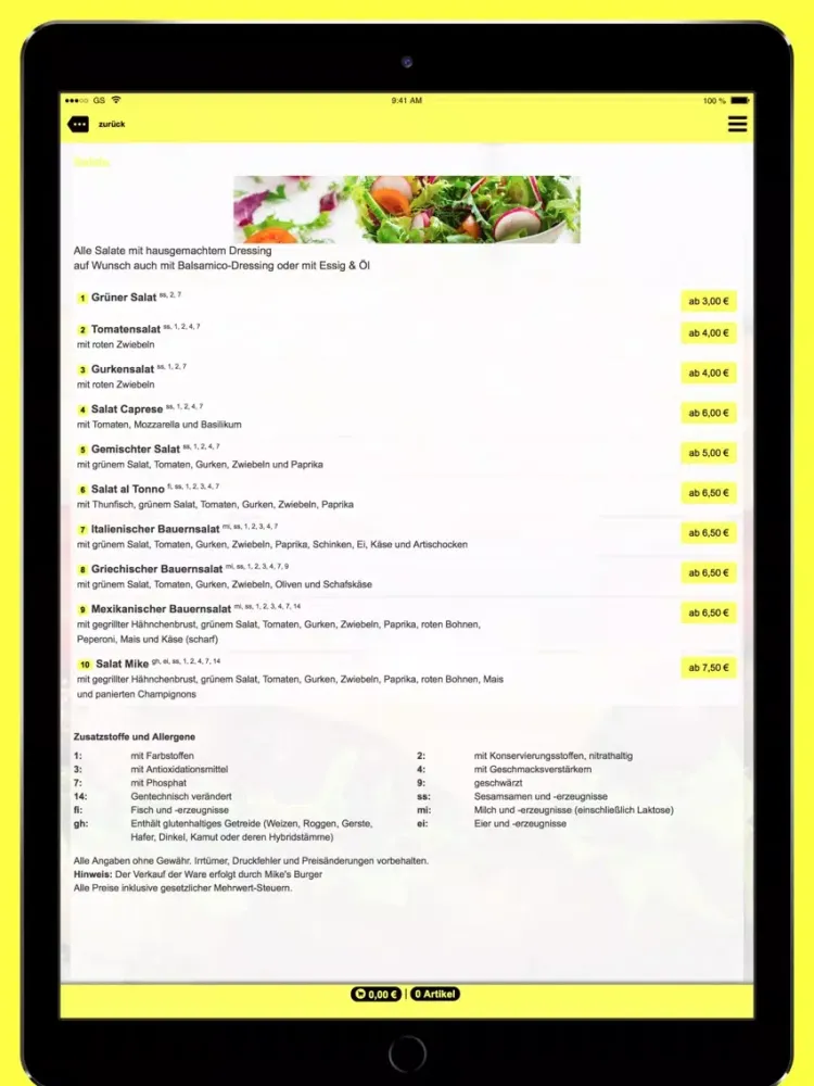 Ảnh chụp màn hình của Mike's Burger iPad 