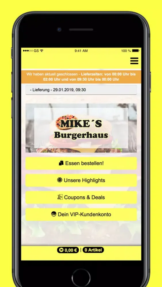 Ảnh chụp màn hình của Mike's Burger