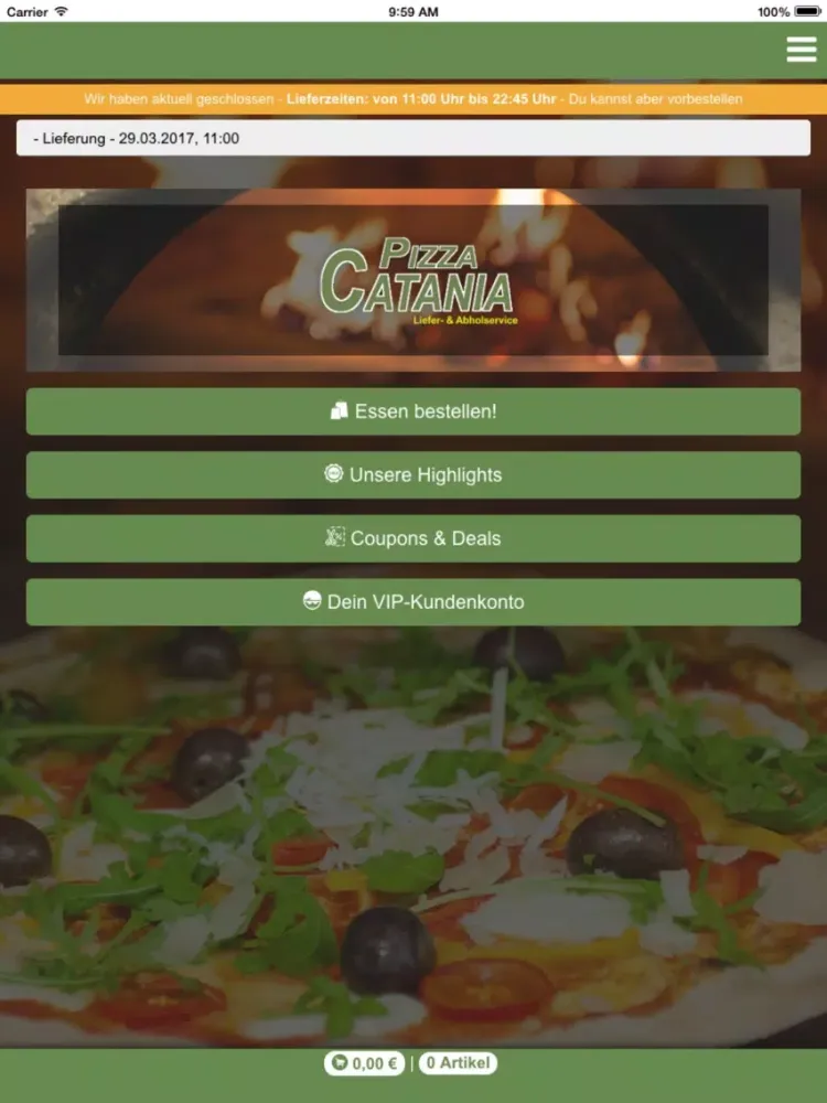 Pizza Catania iPad  Screenshots