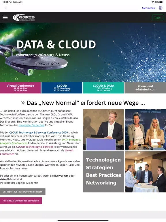 Capturas de tela do Cloud Conference DE iPad 