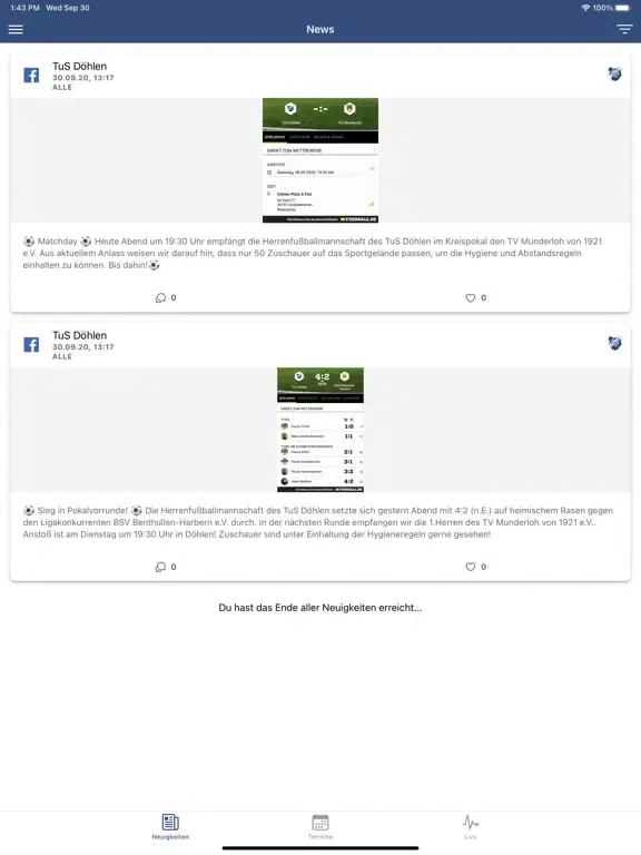 TuS Döhlen iPad  স্ক্রিনশট