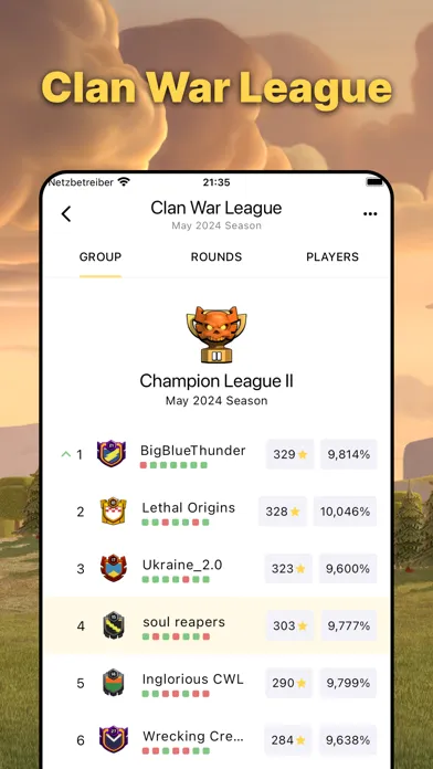 Ảnh chụp màn hình của War Report for Clash of Clans