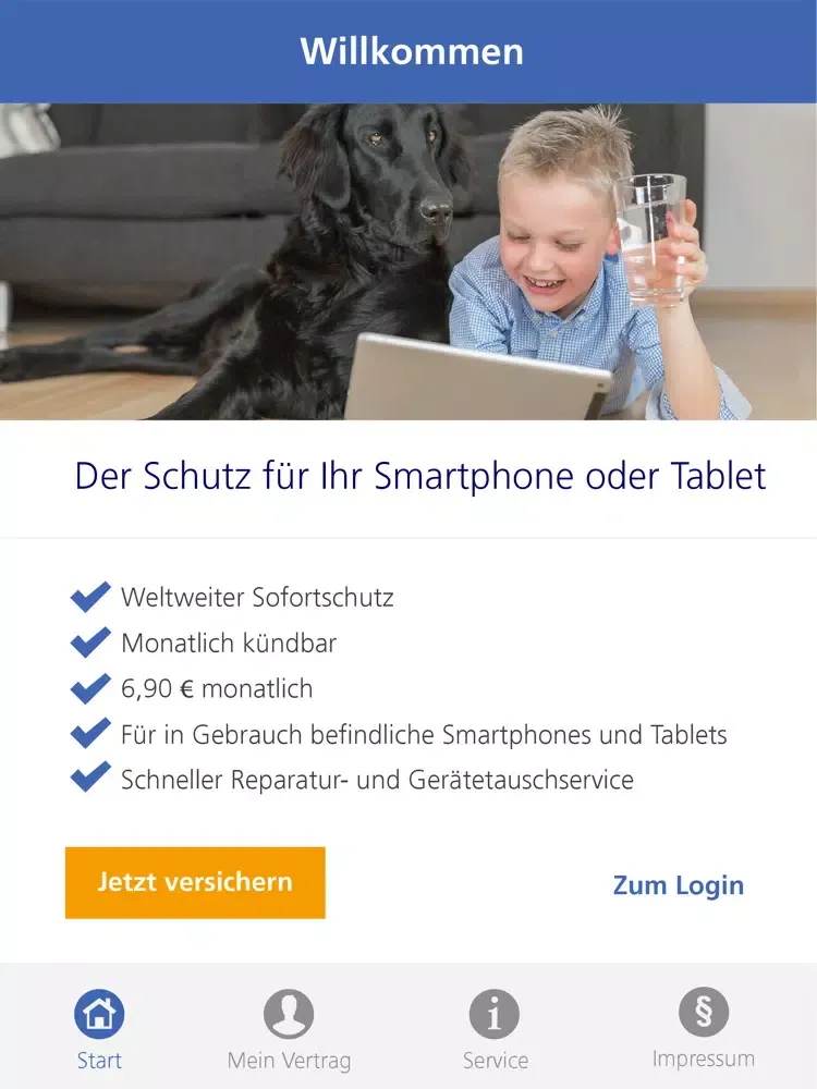 Capturas de tela do Zurich Mobilgeräteversicherung iPad 