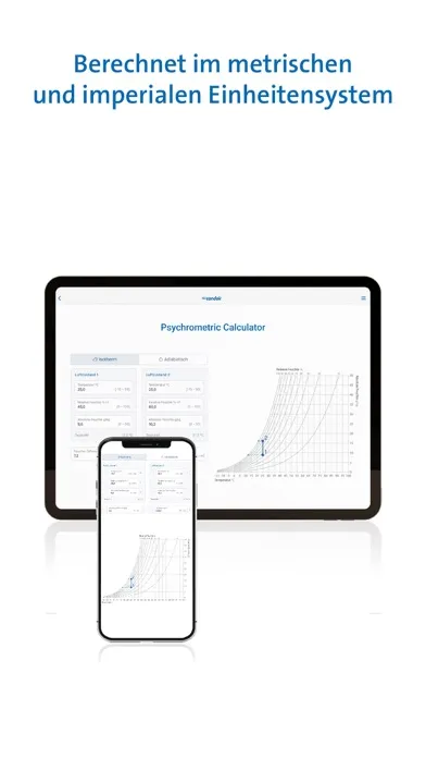Captures d'écran de Psychrometric Calculator