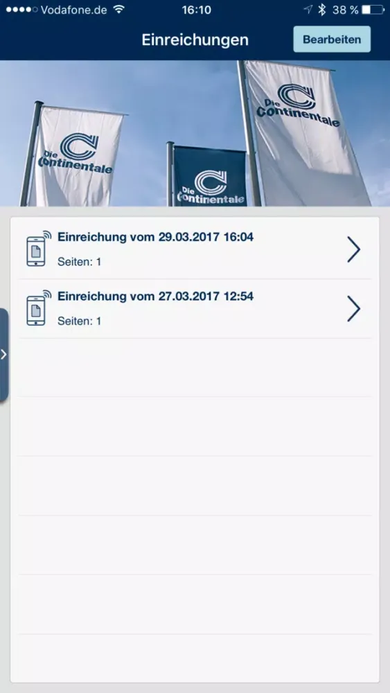 Capturas de tela do Continentale RechnungsApp