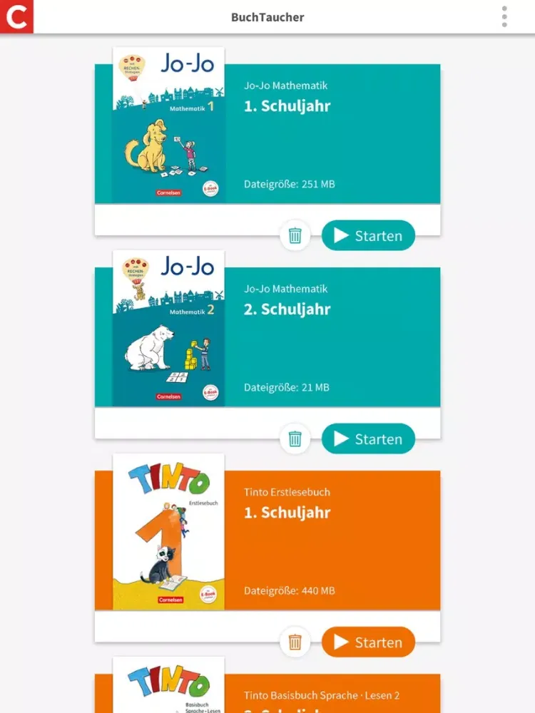 Capturas de tela do BuchTaucher – Cornelsen iPad 