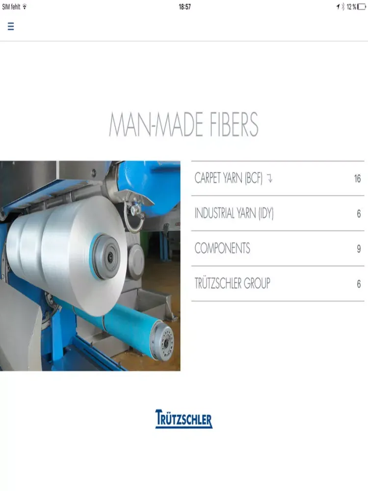 Truetzschler Man Made Fibers iPad  স্ক্রিনশট