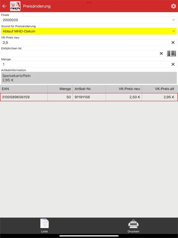 COSYS POS Food Retail iPad  स्क्रीनशॉट