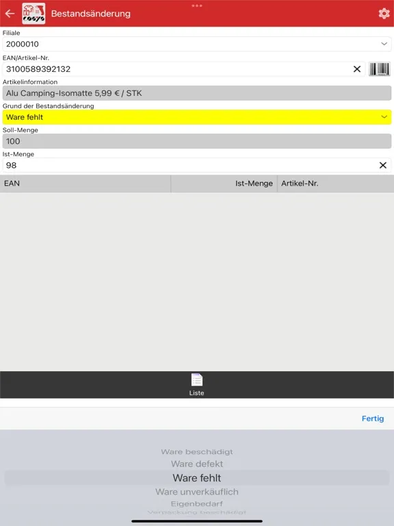 Capturas de pantalla de COSYS POS Non-Food Retail iPad 