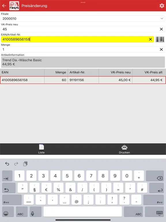 Capturas de pantalla de COSYS POS Non-Food Retail iPad 