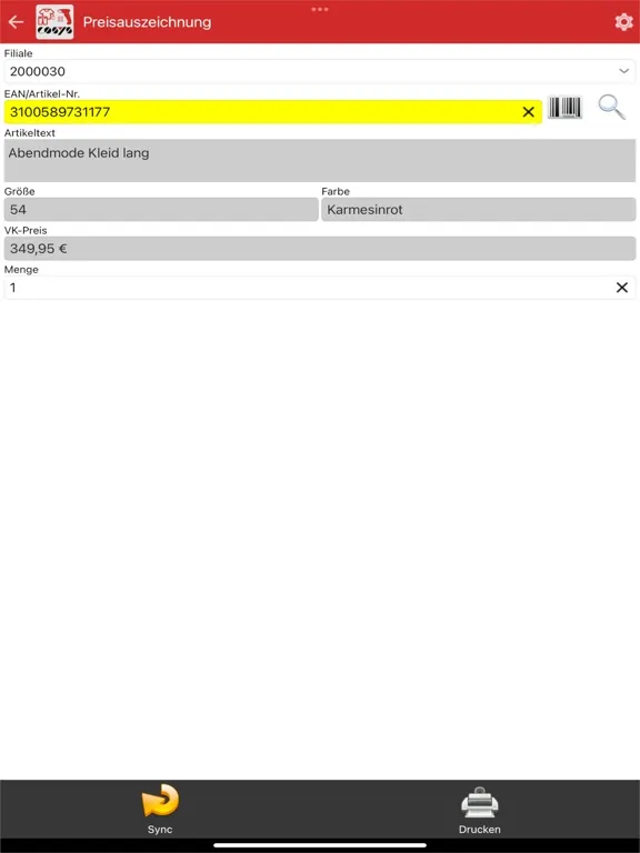 Capturas de pantalla de COSYS POS Non-Food Retail iPad 