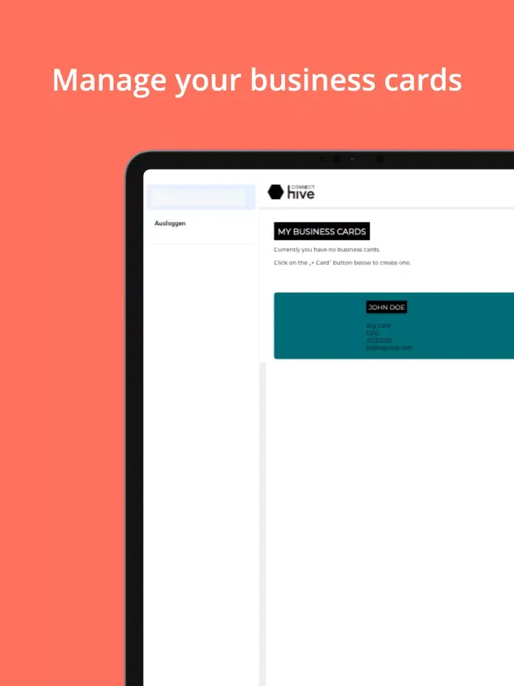 Hive Connect - Business Card iPad  سکرین شاٹس