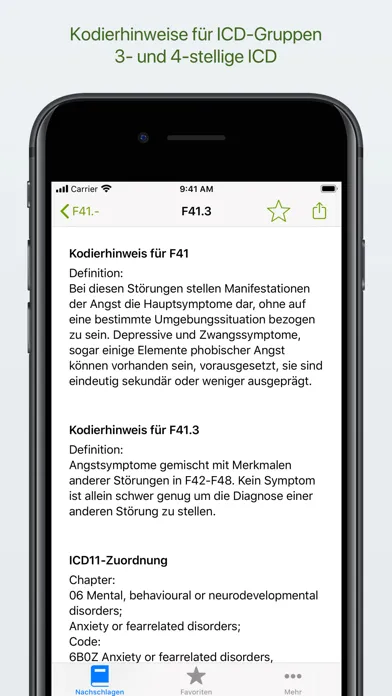 Capturas de pantalla de ICD 10 - ICD 11 Diagnosen