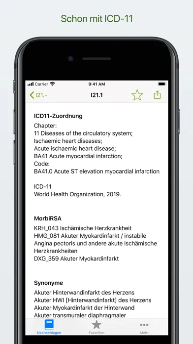 Capturas de pantalla de ICD 10 - ICD 11 Diagnosen