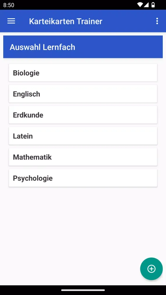 Capturas de tela do Lernen mit Karteikarten