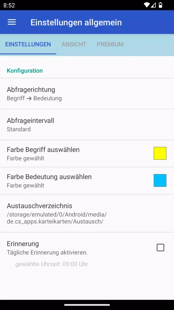 Capturas de tela do Lernen mit Karteikarten