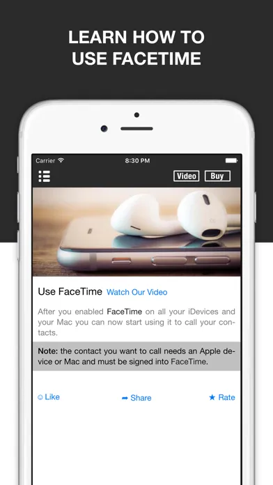 Guide for Facetime & Facetime Audio Screenshots