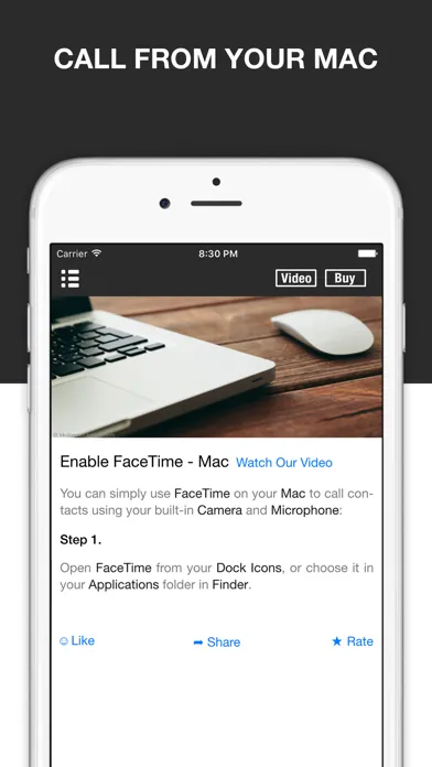 Guide for Facetime & Facetime Audio Screenshots