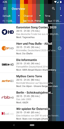 Capturas de pantalla de dream EPG Premium