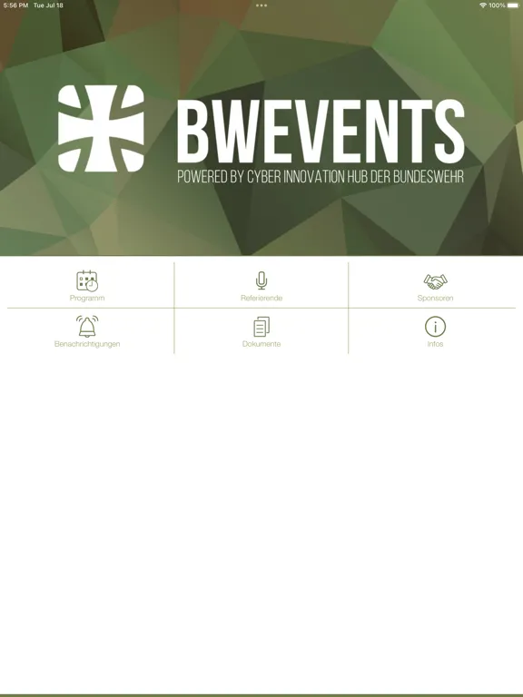 Ảnh chụp màn hình của BwEvents iPad 