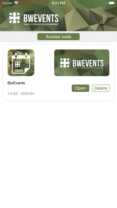 Ảnh chụp màn hình của BwEvents
