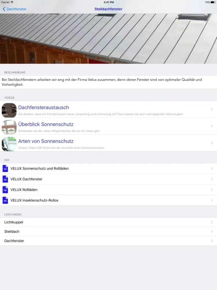 Скриншоты Dachdecker Kremer iPad 