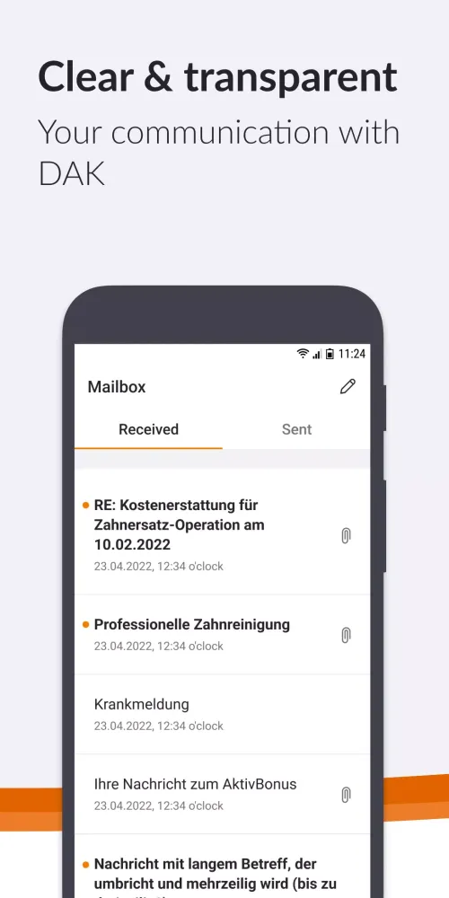 DAK App Screenshots