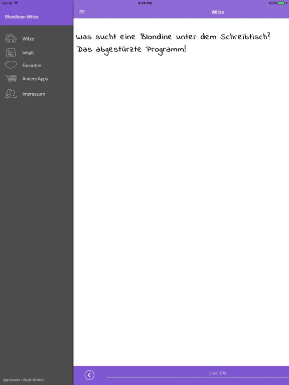 ภาพหน้าจอของ Blondinen Witze Lite iPad 