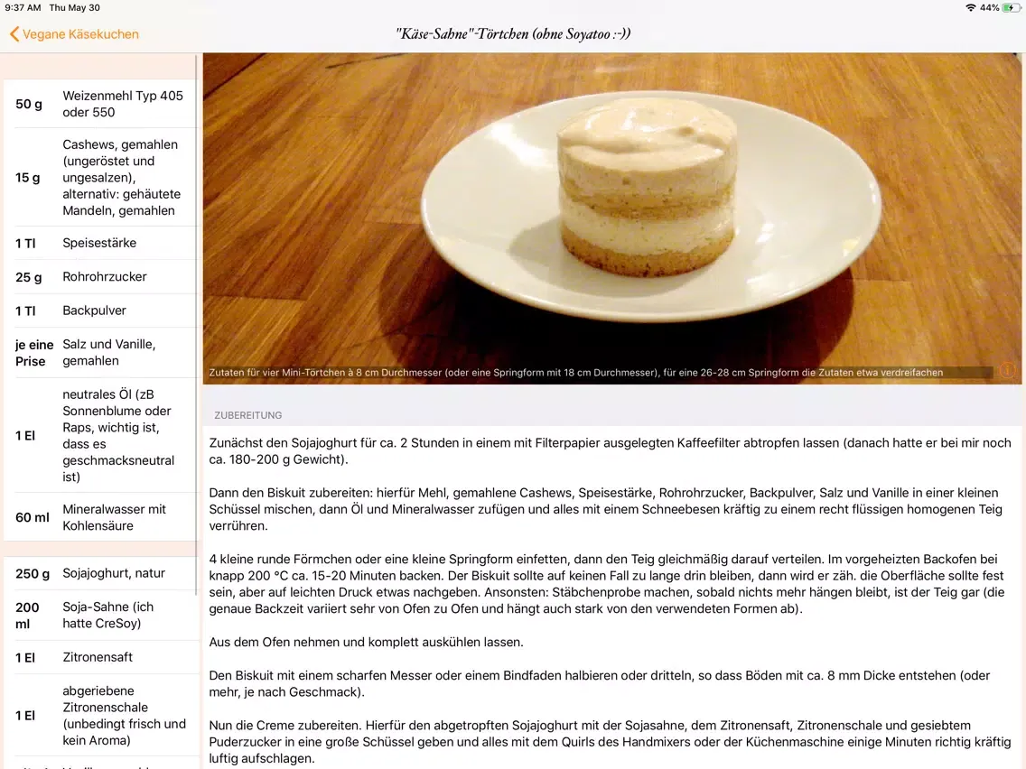 Captures d'écran de Vegane Käsekuchen iPad 