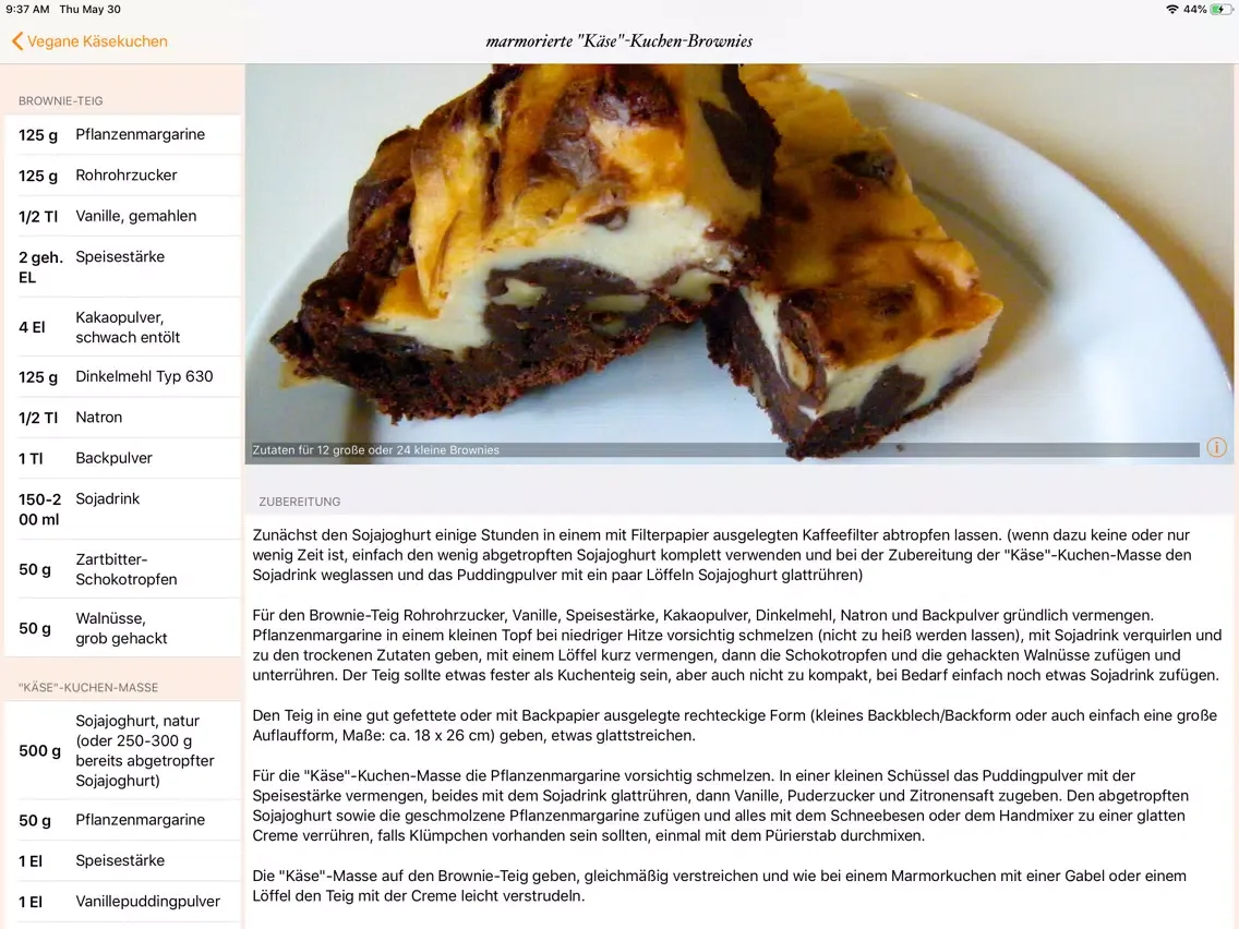 Captures d'écran de Vegane Käsekuchen iPad 