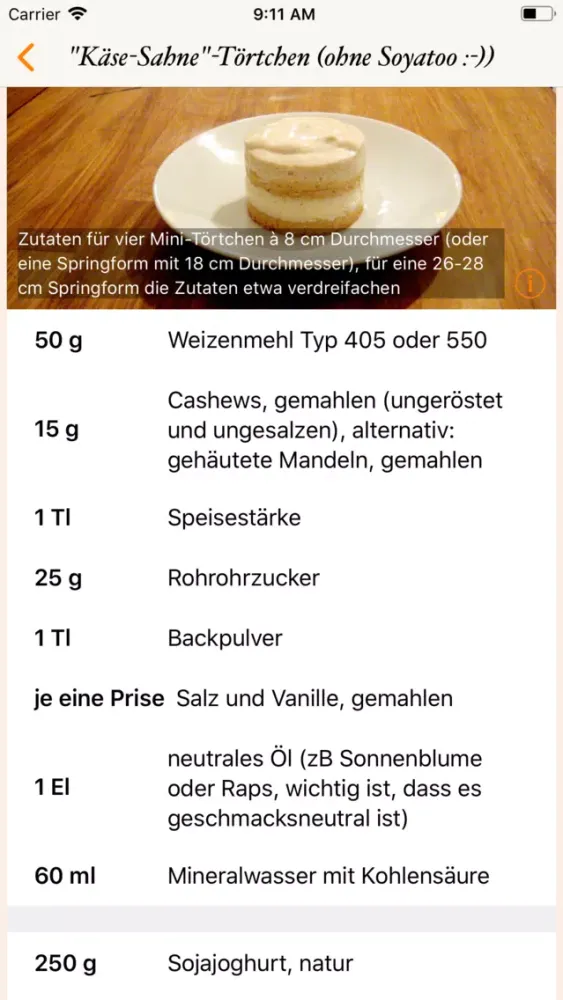 Captures d'écran de Vegane Käsekuchen