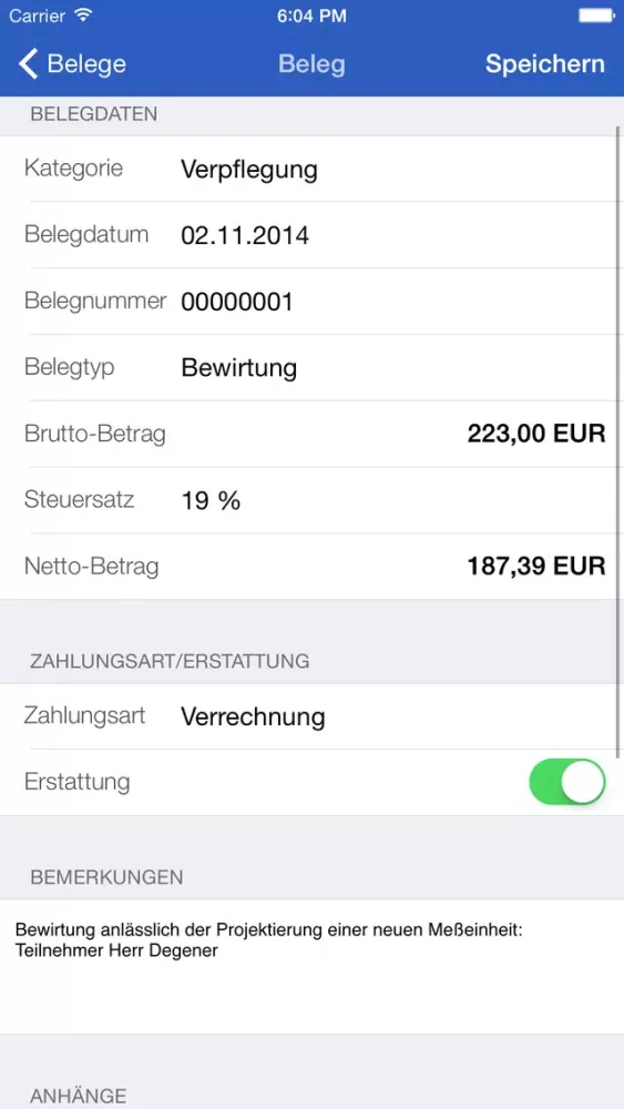 Reisekosten Screenshots