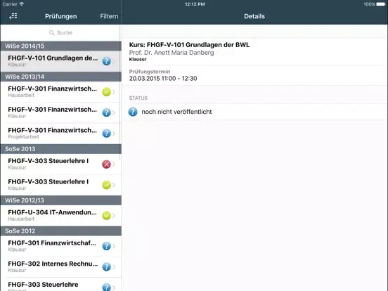 Zrzuty ekranu BTK-FH Online Campus iPad 