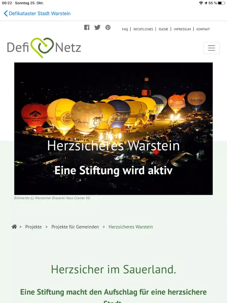 Defikataster Stadt Warstein iPad 应用截图